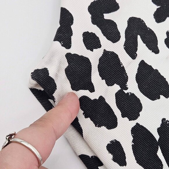 See By Chloe Leopard Print Crop Jean Black/White Women’s Size 34 U.S. 2 Mid Rise - Picture 12 of 12